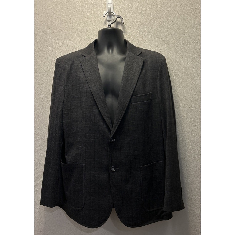 London Fog 2 Piece Suite Dark Heather‎ Grey Check Coat Size 42R Pant Size 34